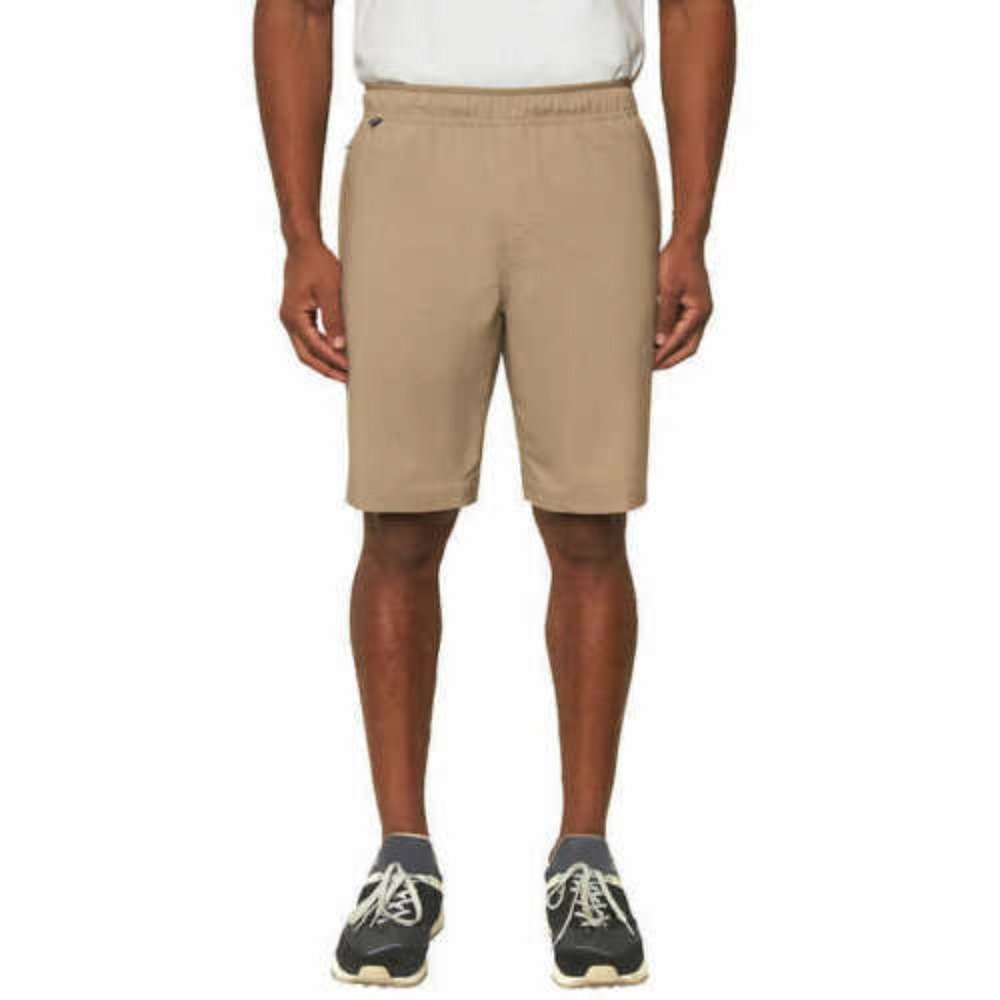 Voyager Men's  Active Stretch Travel Shorts  in greige color